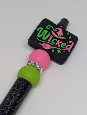 Handmade Glitter Wicked Beaded Silicone Focal Bead Pen